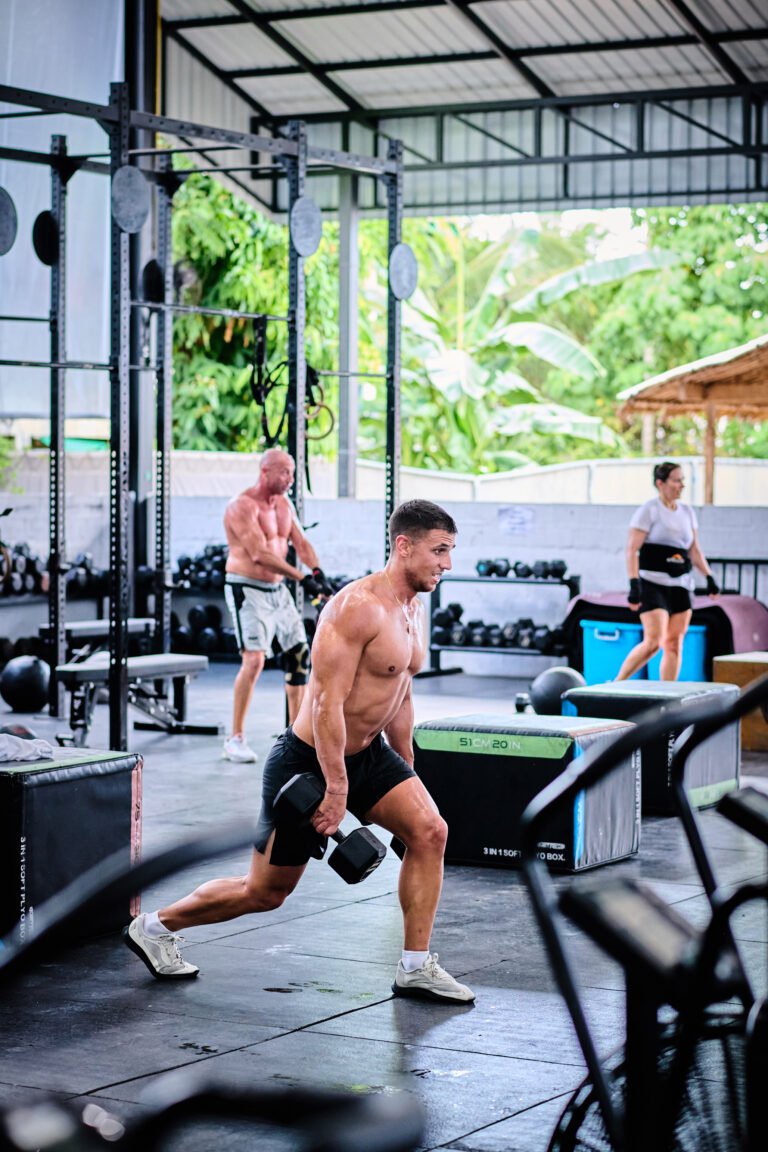 Athlete training on HYROX equipment at Superpro Samui