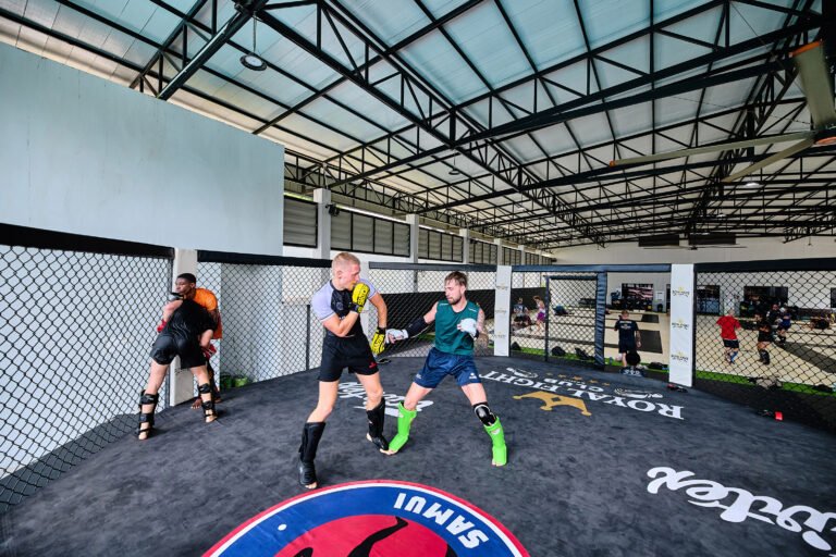 Trainees of all levels training together at Superpro Samui